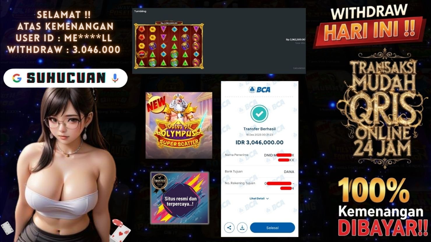 SUHUCUAN JACKPOT SLOT GATES OF OLYMPUS SUPER SCATTER